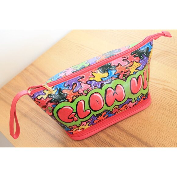 Large  Makeup Bag – Travel Cosmetic Organizer with Handle - Glow up - Picture 7 of 11